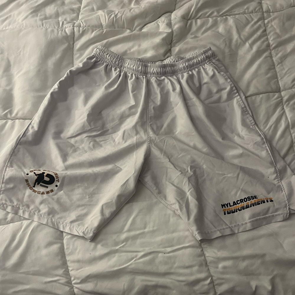 White Lacrosse Tournament athletic shorts - Men’s Size L